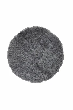 Skinnwille Pelshynde fåreskind rund Curly Steel grey