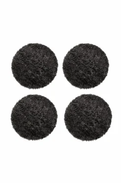Skinnwille Udemøbler & Have|Møbeltekstiler>Rund siddepude Curly 4-pak Mørkegrå