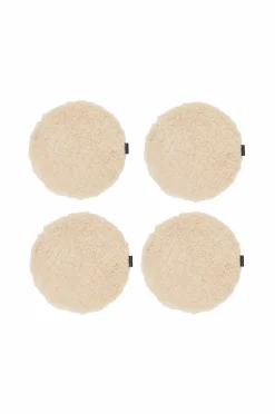 Skinnwille Rund siddepude Curly 4-pak Beige måneskin Clearance