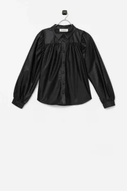 Sofie Schnoor Bluser>Girls Bluse i imiteret læder Black