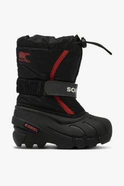 Sorel Vinterfodtøj|Boots, Støvler & Snørestøvler>Vinterstøvler Childrens Flurry Black, bright red