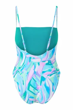 Speedo Badedragt Womens Printed Adjustable Thinstrap 1 Pc. Blue/green Best