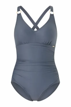 Speedo Badetøj|Badetøj>Badedragt Womens Shaping V Neck 1 Piece Grey