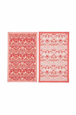 Spode Viskestykker Morris & Co Strawberry Thief Sæt med 2 stk. rød/lyserød/hvid