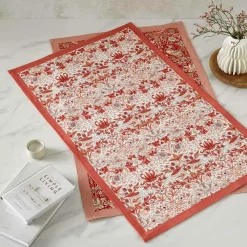 Spode Viskestykker Morris & Co Strawberry Thief Sæt med 2 stk. rød/lyserød/hvid