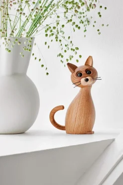 Spring Copenhagen Pynteting>Trædekoration Kat Lucky The Cat 15,9 cm Natur