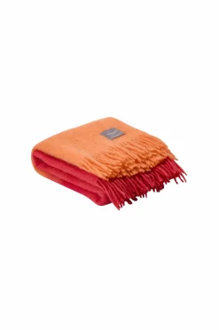 Stackelbergs Tæpper & Plaider>Plaid Mohair Blanket Orange & Pion dip dyed
