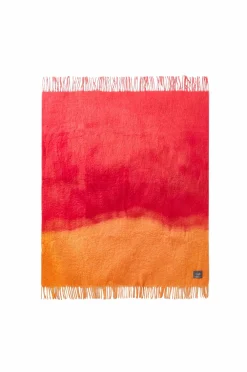 Stackelbergs Tæpper & Plaider>Plaid Mohair Blanket Orange & Pion dip dyed