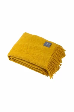 Stackelbergs Tæpper & Plaider>Plaid Mohair Blanket Mustard