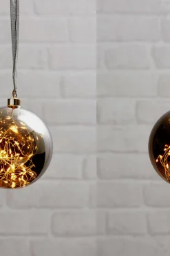 Star Trading Glaskugle Glow, 15 cm Sølvfarvet Outlet