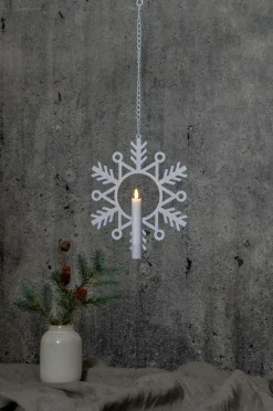 Star Trading Pendler>Indendørsdekoration Flamme Snow. Hvid