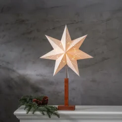 Star Trading Karo Stjerne på fod 70 cm Brun