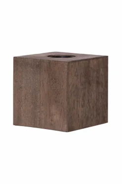 Star Trading Lampefødder>Lampenbase E27 Kub 10 cm brun