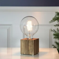 Star Trading Lampefødder>Lampenbase E27 Kub 10 cm brun