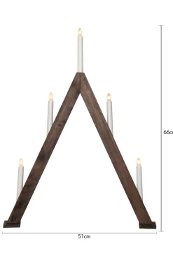 Star Trading Lysestage Albo 66cm Brun