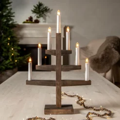 Star Trading Julebelysning>Lysestage Trapp 7 Brun