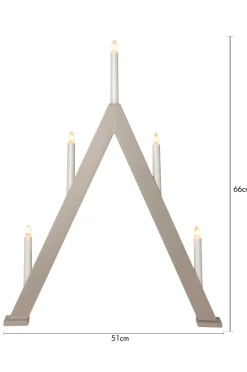 Star Trading Julebelysning>Lysestage Albo 66cm Beige