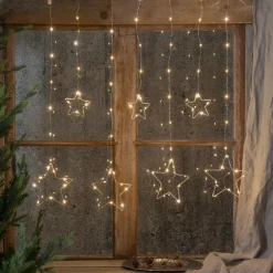 Star Trading Lyskæder|Julebelysning>Lysgardin Dew Drop Stars Sølv