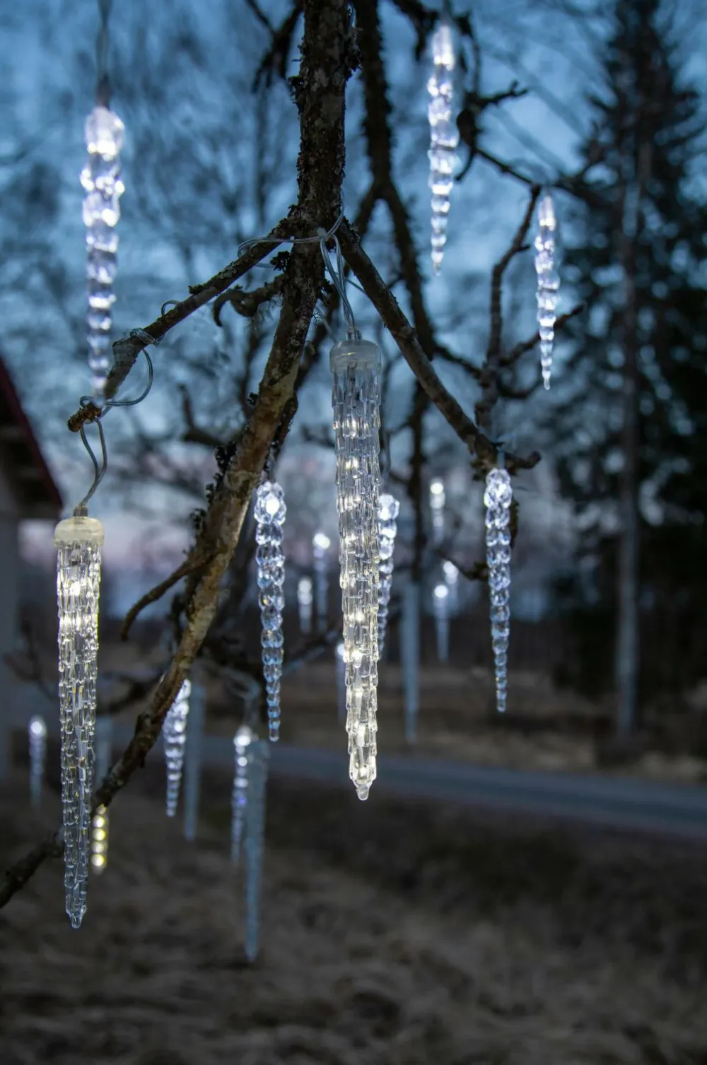 Star Trading Lyskæde med istapper Gelido 23,5 cm Transparent Clearance