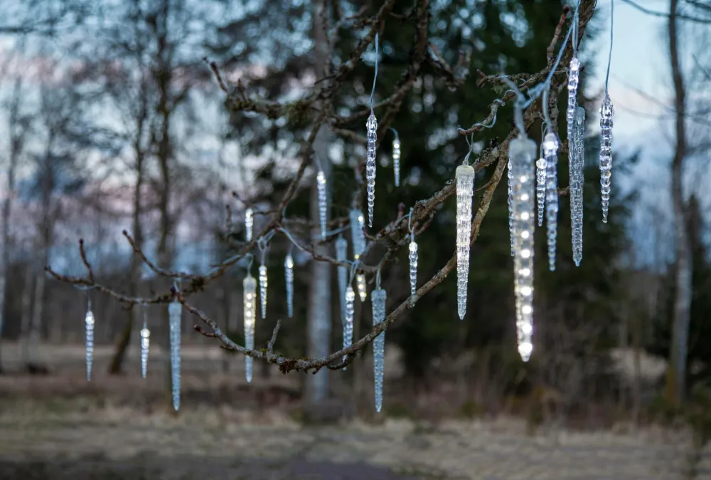 Star Trading Lyskæde med istapper Gelido 23,5 cm Transparent Clearance