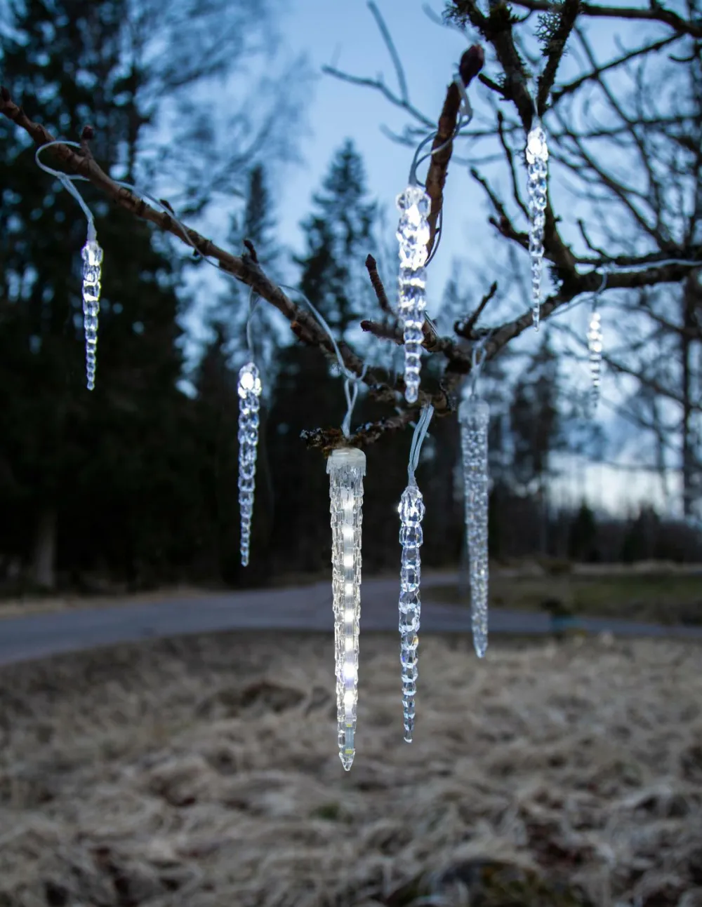 Star Trading Lyskæde med istapper Gelido 23,5 cm Transparent Clearance