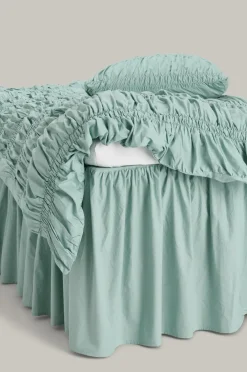 Staycation Sengekapper>Sengekappe Loosed i bomuldspercale Lyseblå-grøn