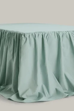 Staycation Sengekappe Loosed i bomuldspercale Lyseblå-grøn Clearance