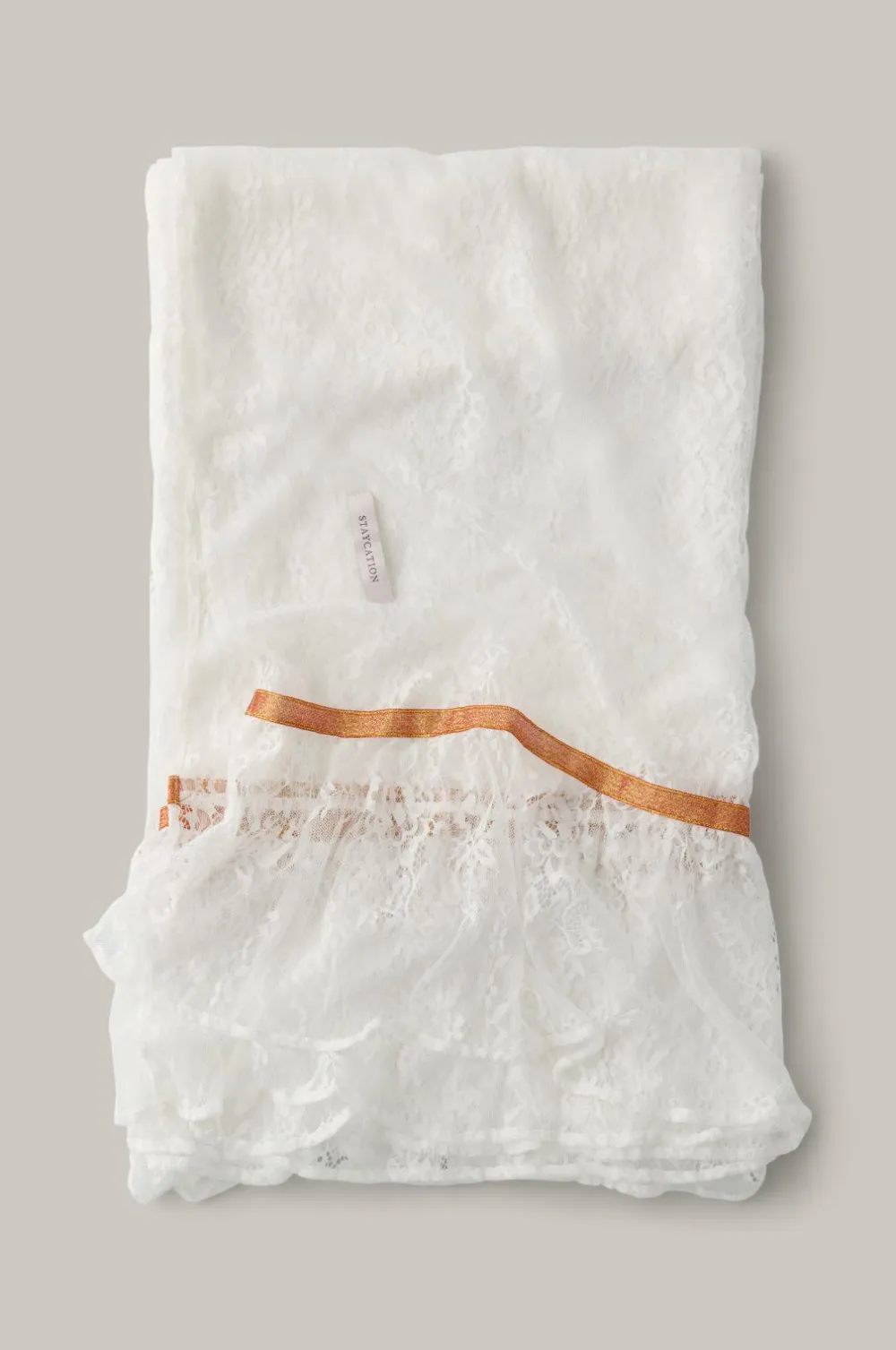 Staycation Sjalplaid Able i blonde Hvid/rødorange Hot