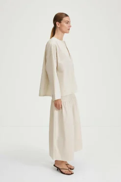 Stylein Maxi nederdel Mirella Skirt Beige stripe Outlet