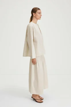 Stylein Maxi nederdel Mirella Skirt Beige stripe Outlet