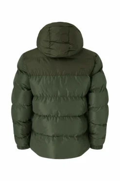 Superdry Jakker & Frakker>Jakke Colourblock Hooded Puffer Jkt Surplus Goods Olive Green