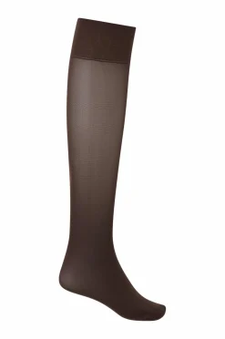 Swedish Stockings Knæstrømper Franka Check & Solid 2-pak Dark brown Outlet