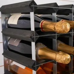 The Swedish Wine Rack Factory Vinreol 12 flasker samlet Sort Outlet