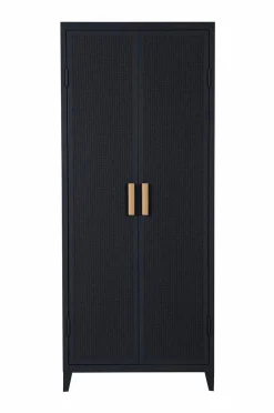 Tolix Garderobeskabe>Garderobeskab B2 Perforated Locker Wardrobe Painted with PEFC Oak Handles Bleu Nuit MFT