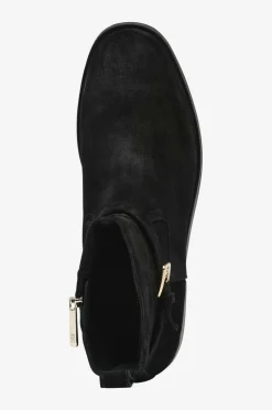 Tommy Hilfiger Boots TH Buckle Riding Suede Bootie Black Best