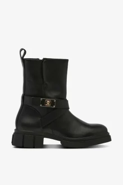 Tommy Hilfiger Boots Biker Leather Black Discount