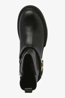 Tommy Hilfiger Boots Biker Leather Black Discount