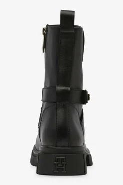Tommy Hilfiger Boots Biker Leather Black Discount