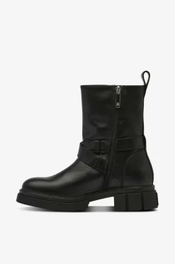 Tommy Hilfiger Boots Biker Leather Black Discount