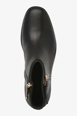 Tommy Hilfiger Boots TH Buckle Riding Mid Heel Black Clearance