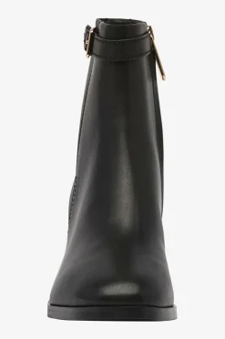 Tommy Hilfiger Boots TH Buckle Riding Mid Heel Black Clearance