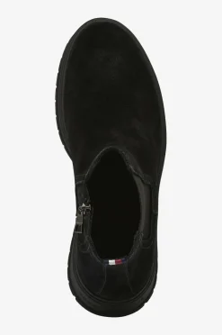 Tommy Hilfiger Boots & Støvler>Chelseaboot Hilfiger Suede Zip Black