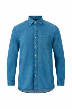 Tommy Hilfiger Skjorter>Cowboyskjorte Denim RF Shirt Mid blue denim