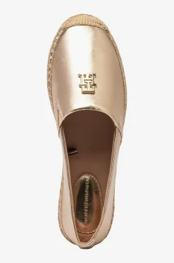 Tommy Hilfiger Espadrillos TH Logo Metallic Leather Espad Gold Sale