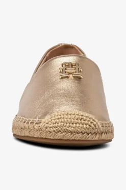 Tommy Hilfiger Espadrillos TH Logo Metallic Leather Espad Gold Sale