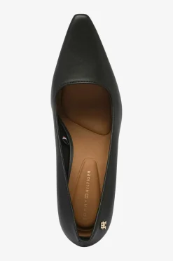 Tommy Hilfiger Højhælet sko TH Logo Leather Pump Slanted HL Black Best