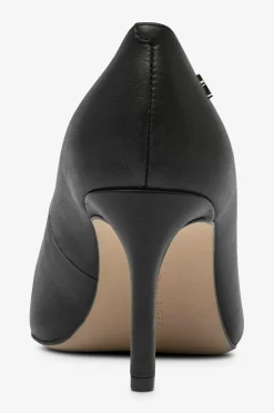 Tommy Hilfiger Højhælet sko TH Logo Leather Pump Slanted HL Black Best