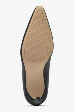 Tommy Hilfiger Højhælet sko TH Logo Leather Pump Slanted HL Black Best