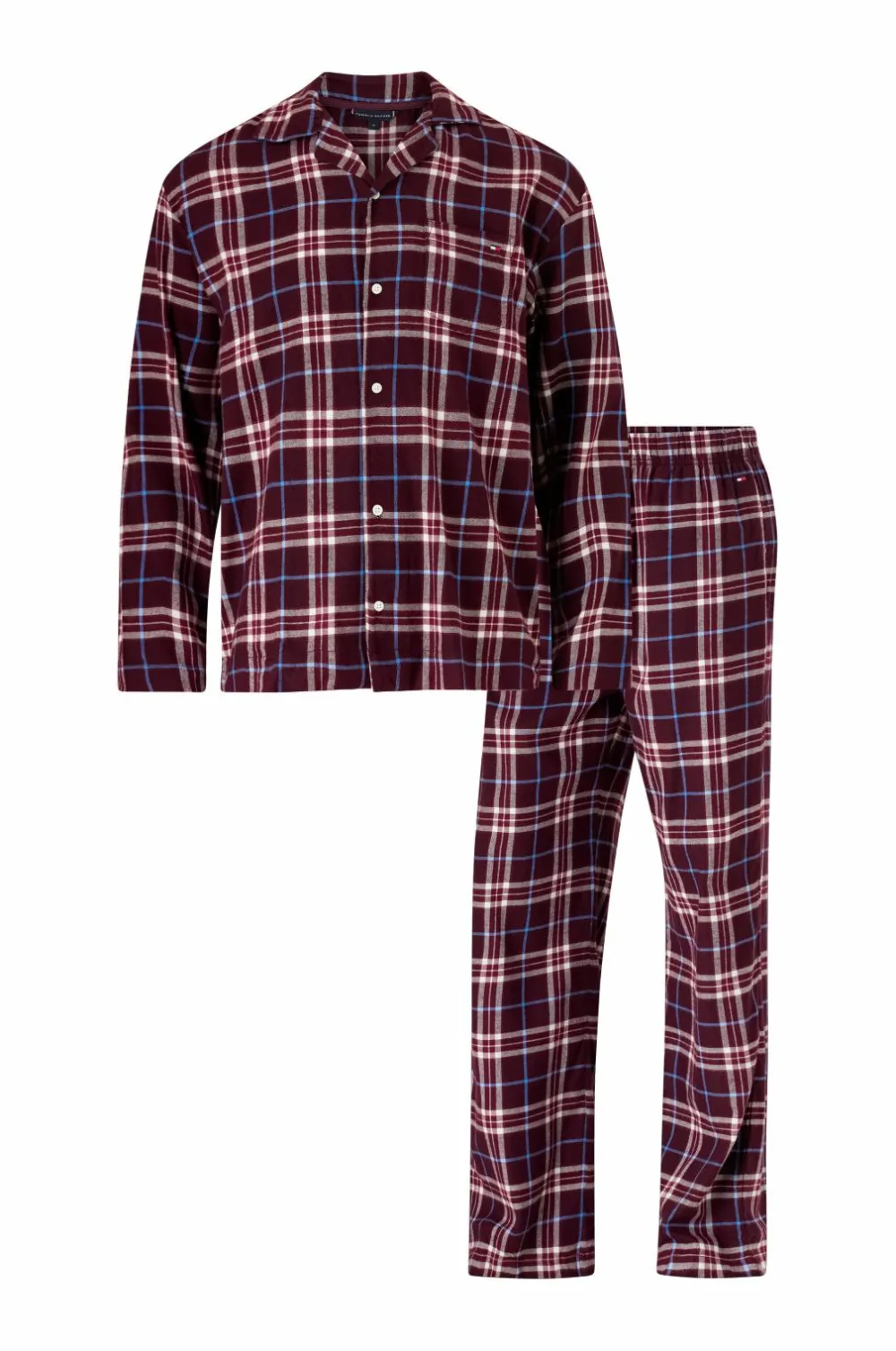 Tommy Hilfiger Pyjamassæt Relaxed Flannel PJ Set -boxed Tartan Reiker Burgundy Sale