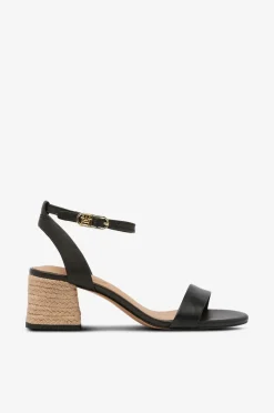 Tommy Hilfiger Sandaler med hæl Leather Ankle Strap Espad Sandal Black Best